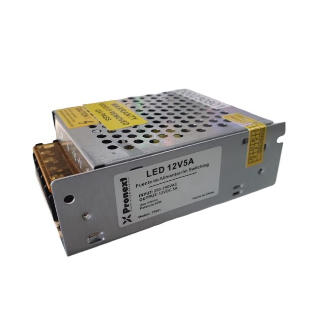 FUENTE SWITCHING POWER 12V 5A (P/ TIRA DE LED)